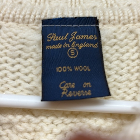 Paul James Made in England Wool Cable-knit Sweater size small - Picture 3 of 6